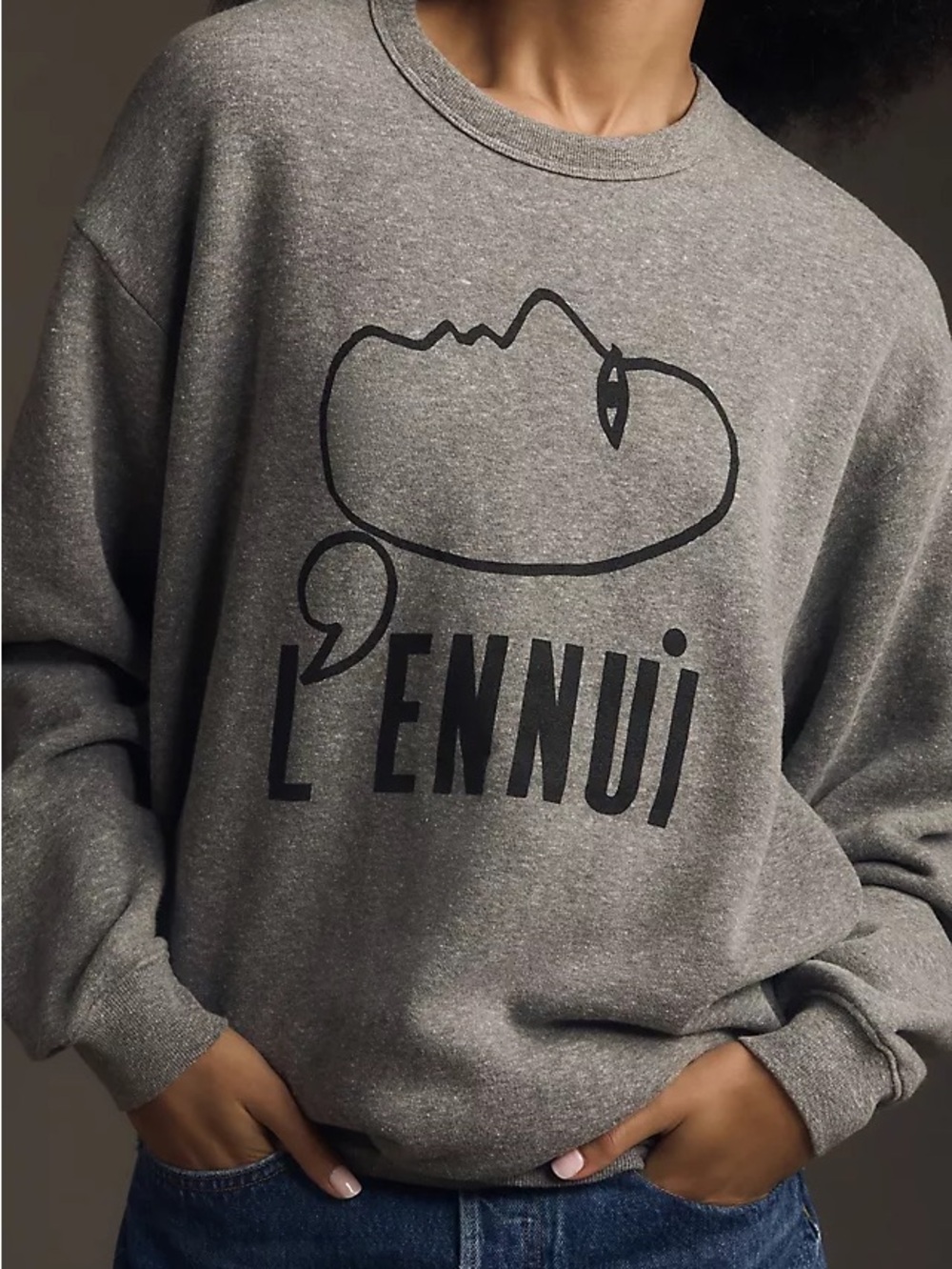 Clare V Gray + Black Graphic Crewneck Sweatshirt - Picture 11 of 13
